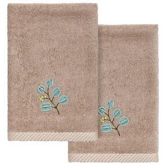 Linum Home Textiles Turkish Cotton Botanica 2 pc Embellished Fingertip Towel Set