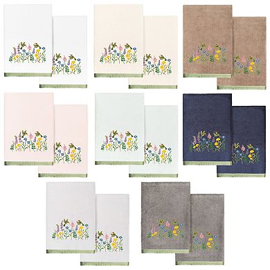 Linum Home Textiles Turkish Cotton Hada 2-piece Embellished Bath Towel Set