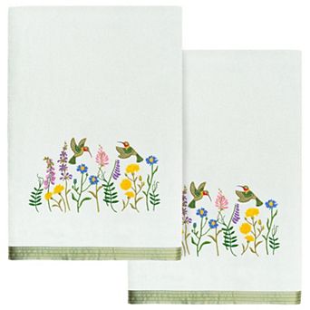 Linum Home Textiles Turkish Cotton Hada 2 pc Embellished Bath Towel Set