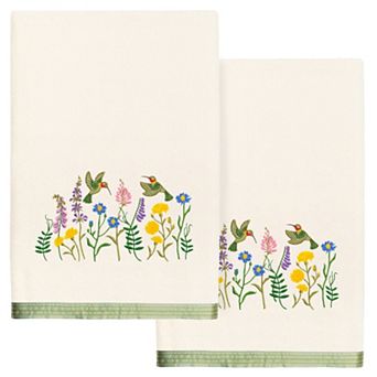 Linum Home Textiles Turkish Cotton Hada 2 pc Embellished Bath Towel Set