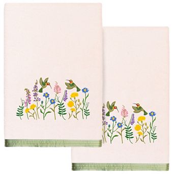 Linum Home Textiles Turkish Cotton Hada 2 pc Embellished Bath Towel Set