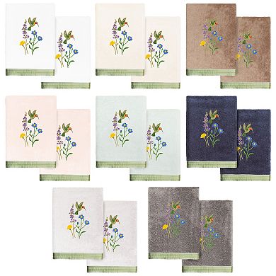 Linum Home Textiles Turkish Cotton Hada 2-piece Embellished Hand Towel Set