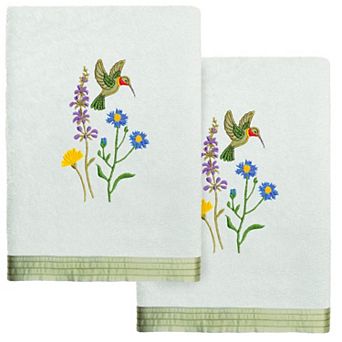 Linum Home Textiles Turkish Cotton Hada 2 pc Embellished Hand Towel Set