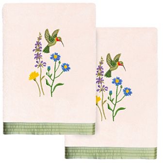 Linum Home Textiles Turkish Cotton Hada 2 pc Embellished Hand Towel Set