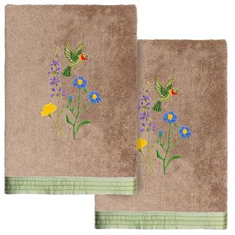 Linum Home Textiles Turkish Cotton Hada 2 pc Embellished Hand Towel Set