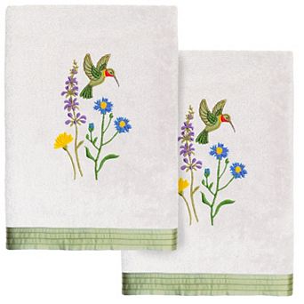 Linum Home Textiles Turkish Cotton Hada 2 pc Embellished Hand Towel Set