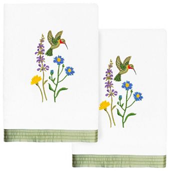 Linum Home Textiles Turkish Cotton Hada 2 pc Embellished Hand Towel Set