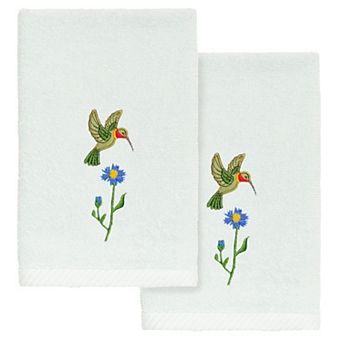 Linum Home Textiles Turkish Cotton Hada 2 pc Embellished Fingertip Towel Set