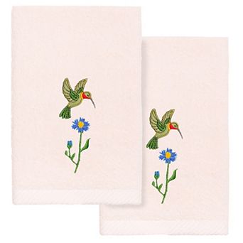 Linum Home Textiles Turkish Cotton Hada 2 pc Embellished Fingertip Towel Set