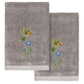 Linum Home Textiles Turkish Cotton Hada 2 pc Embellished Fingertip Towel Set