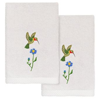 Linum Home Textiles Turkish Cotton Hada 2 pc Embellished Fingertip Towel Set