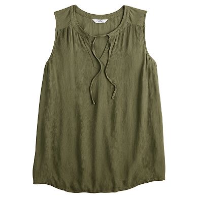 Women's Croft & Barrow® Split Neck Tie Tank