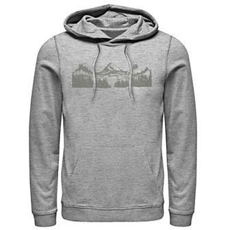 Men's Mountain Scene Draw Lines Hoodie