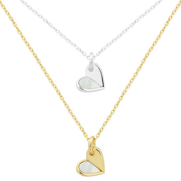 【Hei】love pearl heart necklace★送料・関税込★2色 Hei】love pearl heart necklace☆送料・関税込☆2色 (Hei