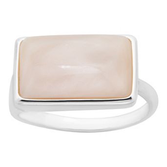 City Luxe Silver Tone Mother-of-Pearl Ring
