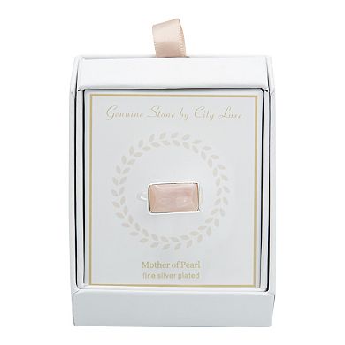 City Luxe Silver Tone Mother of Pearl Ring