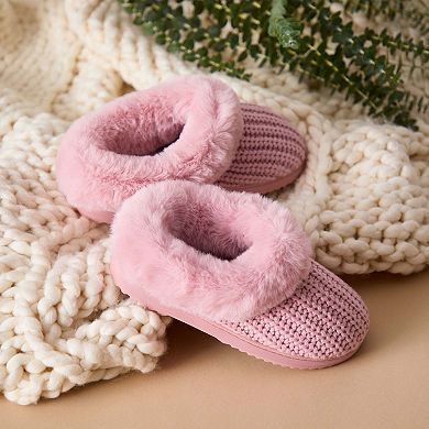 Dearfoams Hannah Festive Knit Women's Clog Slippers