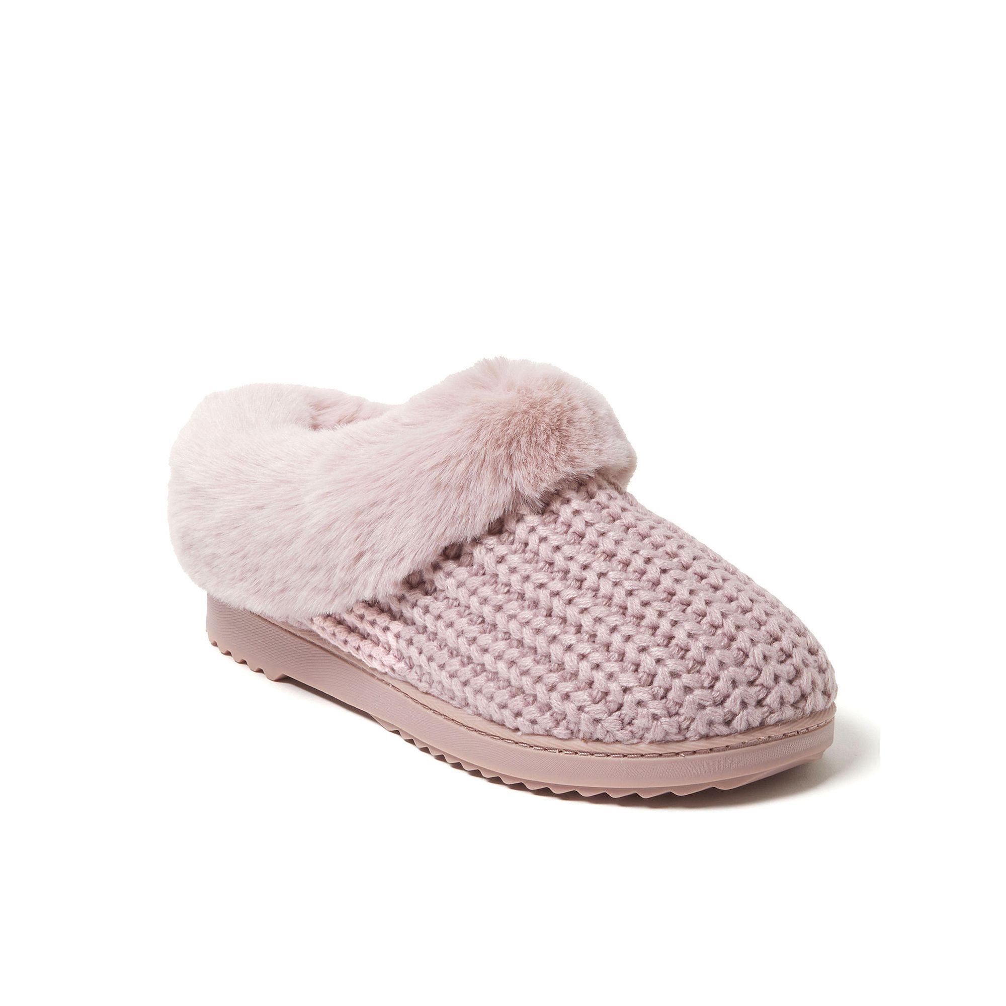 Dearfoams Hannah Festive Knit Womens Clog Slippers, Size: Small, Pale Pink