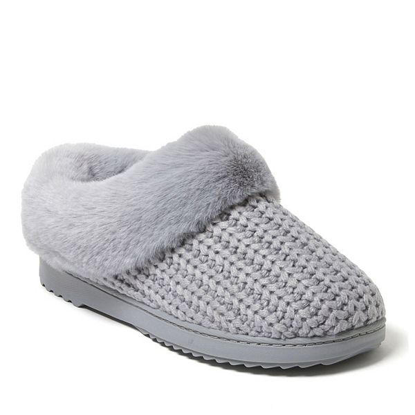 Dearfoams Hannah Festive Knit Women's Clog Slippers - Sleet (MEDIUM)