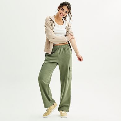 Juniors' Pink Republic Cargo Fleece Sweatpants