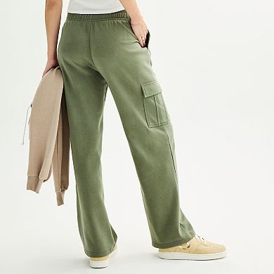 Juniors' Pink Republic Cargo Fleece Sweatpants