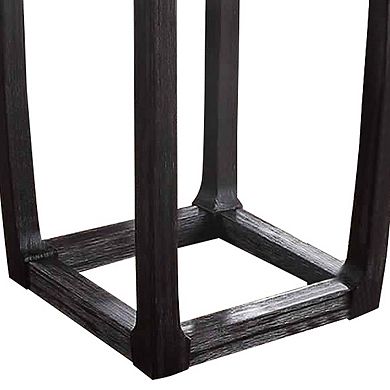 Square Marble Top Counter Height Wooden Table with Sled Base, Gray