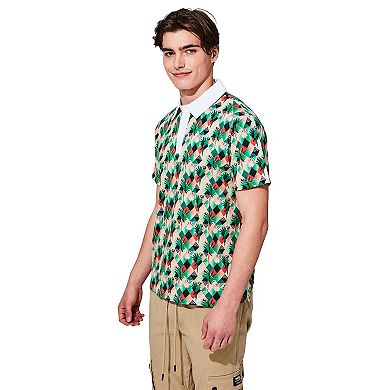 Men's WeSC Tropical Abstract Rugby Polo Shirt