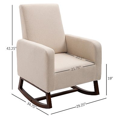 Breathable Linen Fabric Side Chair/living Room Chair With Thick Padded Seats