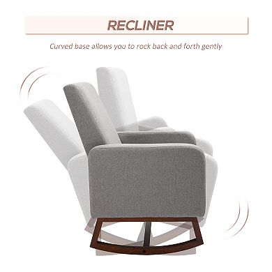 Breathable Linen Fabric Side Chair/living Room Chair With Thick Padded Seats