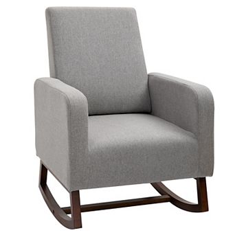 Breathable Linen Fabric Side Chair/living Room Chair With Thick Padded Seats
