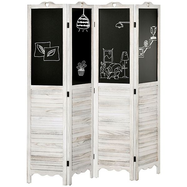 4panel Folding Room Partition Divider Wall, Privacy Screen W
