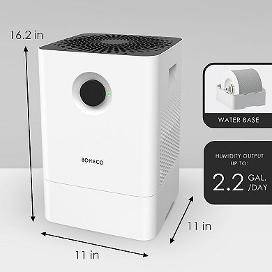 BONECO W200 2 In 1 Whisper Quiet Humidifier Air Washer with Auto Shut Off, White