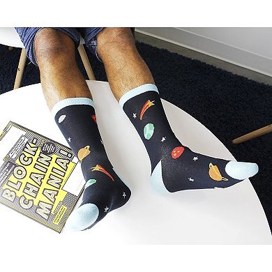 2-Pair Mens Food Themed Socks, Funny Patterned, Fits Mens Shoe Size 7-11
