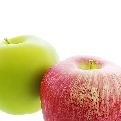 Realistic Artificial Fruit Applies for Kitchen Decor, Red Green (2.5 In, 6 Pack)