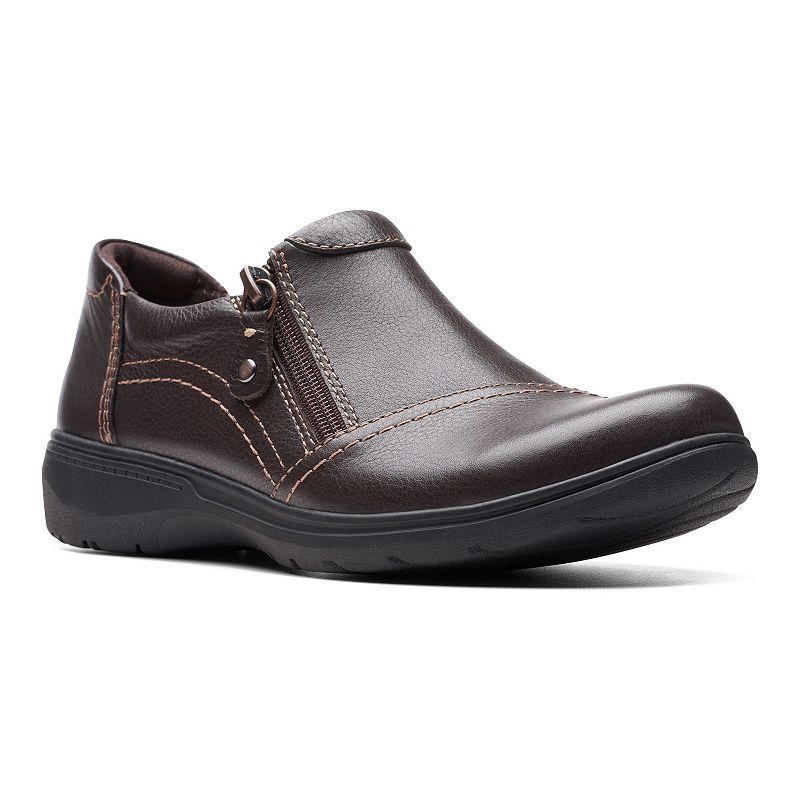 Clarks® Carleigh Ray Women's Leather Shoes, Size: 7.5 Wide, Brown