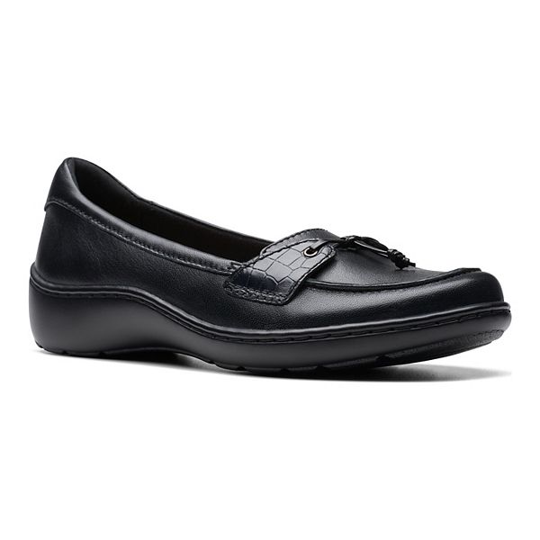 Clarks womens outlet leather loafers