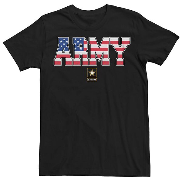 Men's Army Flag Filled Letters Tee