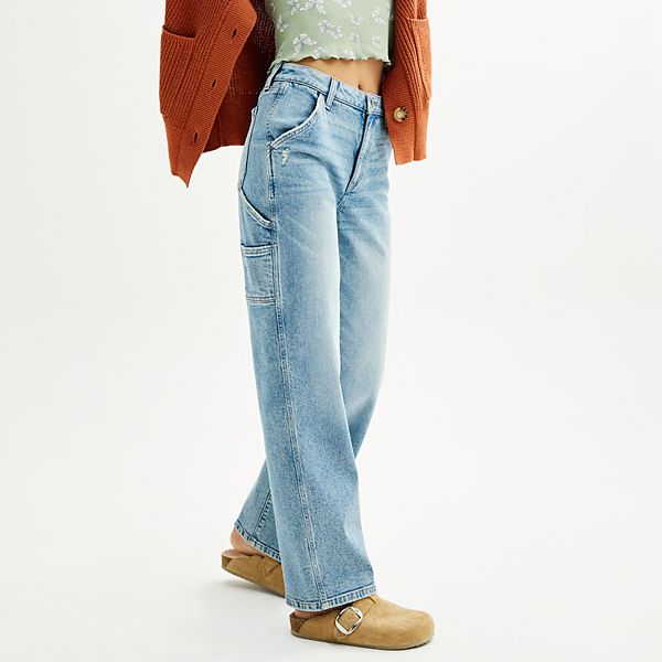 Juniors' SO® HighWaisted Utility Dad Jeans