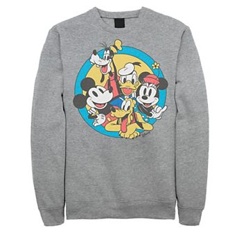 Men's Disney's Mickey And Friends Retro Group Shot Sweatshirt