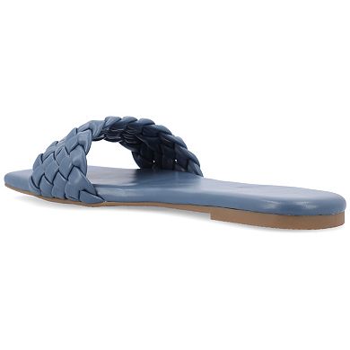 Journee Sawyerr Women's Braided Slide Sandals