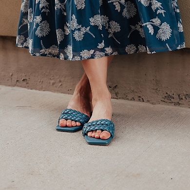 Journee Sawyerr Women's Braided Slide Sandals