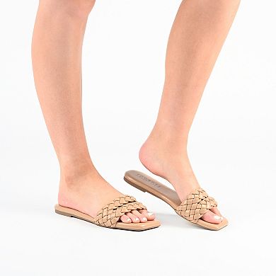 Journee Collection Sawyerr Women's Braided Slide Sandals