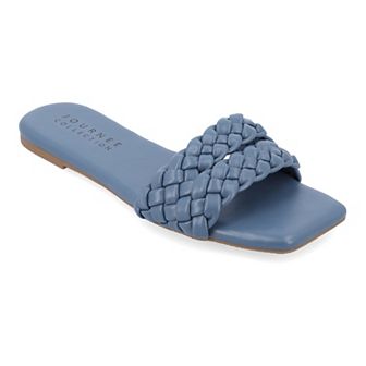Journee Sawyerr Women's Braided Slide Sandals