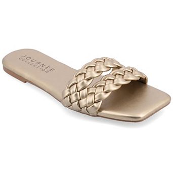 Journee Sawyerr Women's Braided Slide Sandals