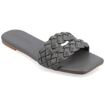 Journee Sawyerr Women's Braided Slide Sandals