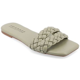 Journee Sawyerr Women's Braided Slide Sandals
