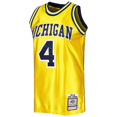 Men's Mitchell & Ness Chris Webber Maize Michigan Wolverines Authentic College Vault 1991-92 Jersey