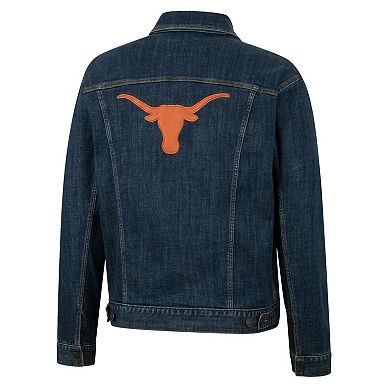 Men's Colosseum x Wrangler Navy Texas Longhorns Retro Button-Up Denim Jacket