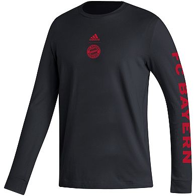 Men's adidas Black Bayern Munich Team Crest Long Sleeve T-Shirt