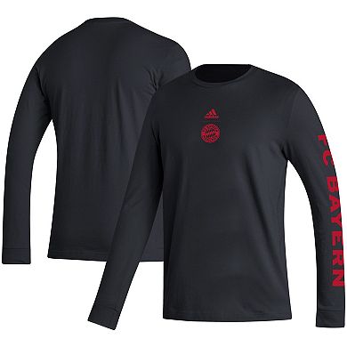 Men's adidas Black Bayern Munich Team Crest Long Sleeve T-Shirt